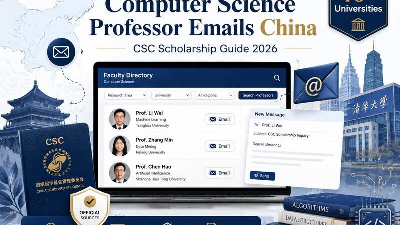 Computer Science Professor Emails China guide for CSC Scholarship students searching official faculty directories.